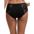 thumbnail image 3 of INSPIRE CHIC Women's Lace Mid-Waisted Full Coverage Briefs HI-Cut Leak Proof Ladies Underpants XS Black, 3 of 4