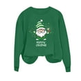 thumbnail image 5 of Women Christmas Print Sweatshirt Casual Christmas T Shirts Top Green M, 5 of 6
