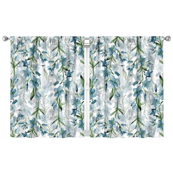 Botanical Floral Curtains 42x54 Inch 2 Panels, Rod Pocket Blackout Drapes for Bedroom and Home Decor Use