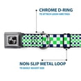 thumbnail image 5 of Buckle-Down Pet Collar, Dog Collar Metal Seatbelt Buckle, Checker Blocks White Navy Neon Green, 20 to 31 Inches 1.5 Inch Wide, 5 of 8