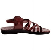 Holy Land Market Men/Women Biblical Jesus Leather Sandals/Slides From Jerusalem (Jesus Style IV) (41 M EU)