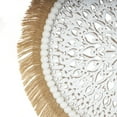 thumbnail image 4 of 14" x 18" White Wooden Handmade Seagrass Fringed Tribal Sculpture with Black Base, by DecMode, 4 of 10