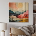 thumbnail image 2 of Designart "Pastel Bold Sunset horizon I" Abstract Print on Natural Pine Wood, 2 of 5