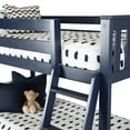 thumbnail image 5 of Max & Lily Twin over Twin Bunk Bed for Kids, Solid Wood Low Bunk Beds with Ladder, Blue, 5 of 13