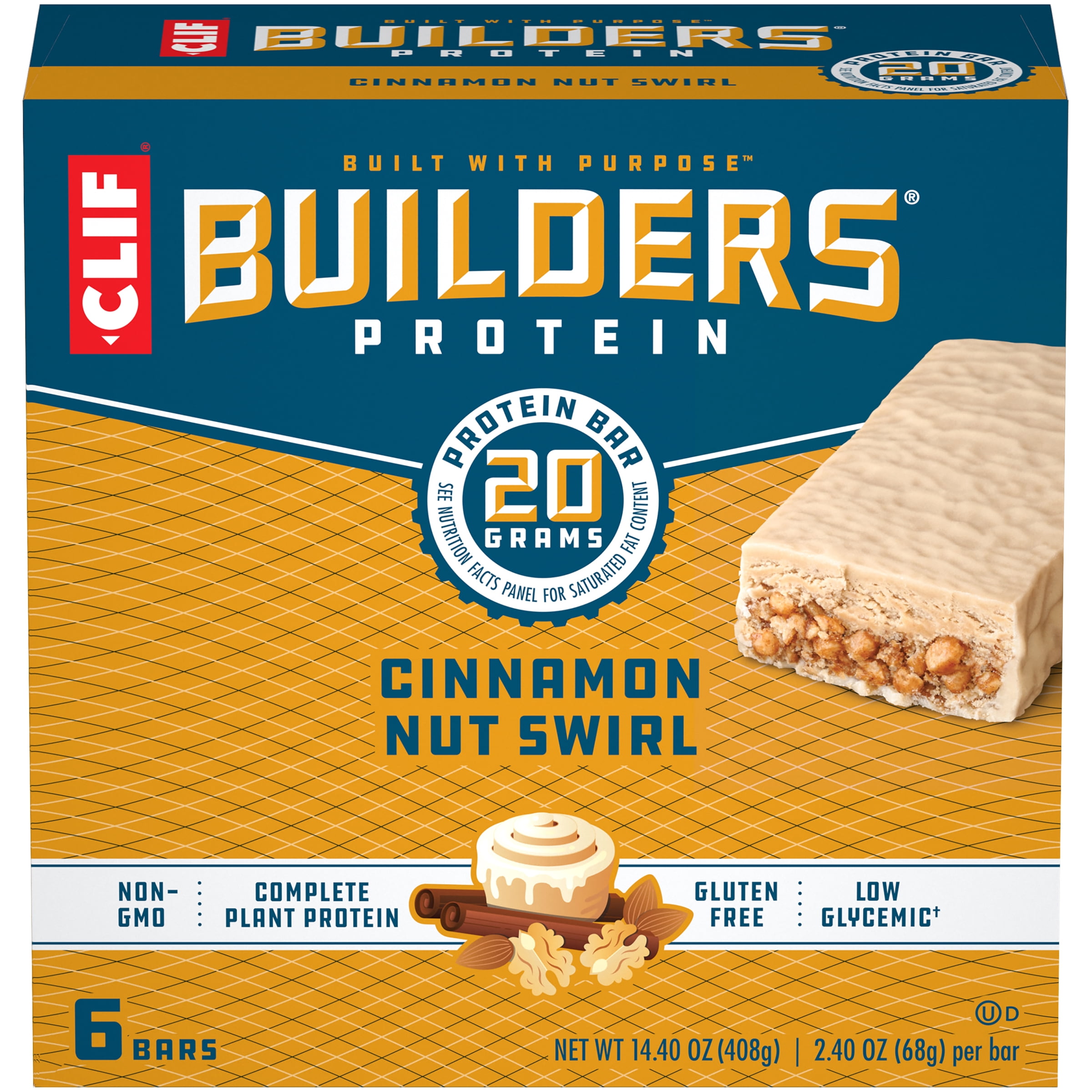 CLIF Builders Protein Bars, Gluten Free, 20g Protein ...
