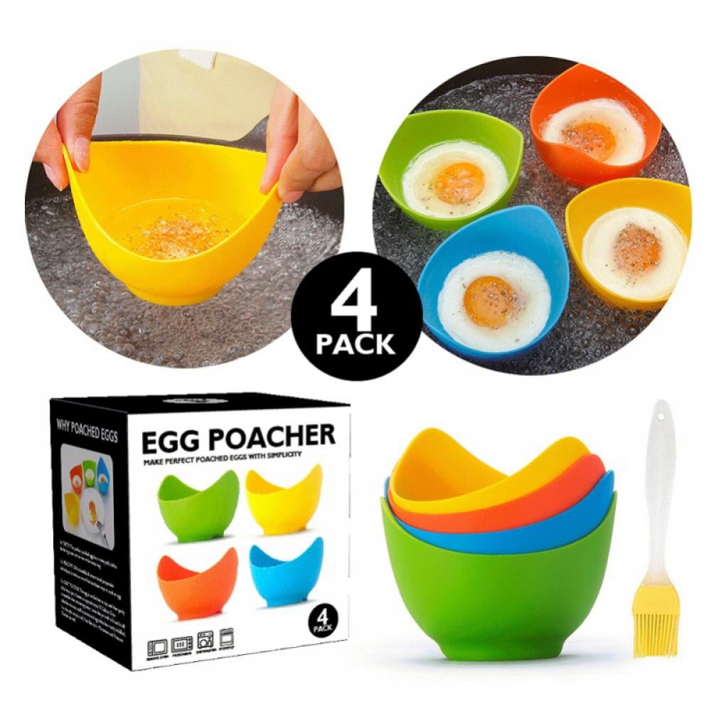 4X Silicone Egg Poacher Poaching Pod Pan Cups Mould Cooking Kitchen Tool C A 