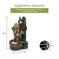 thumbnail image 3 of LuxenHome Outdoor Water Fountain, 25 Inch Whimsical Puppy Dog Resin Water Fountains Indoor with LED Lights, 3 of 11