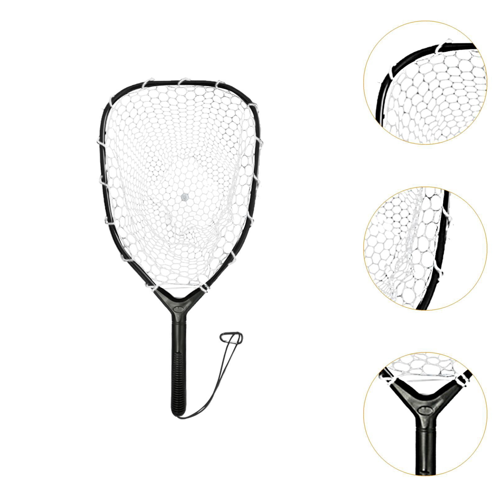 QccHieUs Fishing Landing Net Catching Mesh Net Nonslip Grip Sturdy Fishing Tool Catch and B