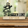 thumbnail image 2 of Craftnamesign Custom Wooden Firefighter Desk Name Plate, Fireman Metal Desk Nameplate, Office Decor, 2 of 5