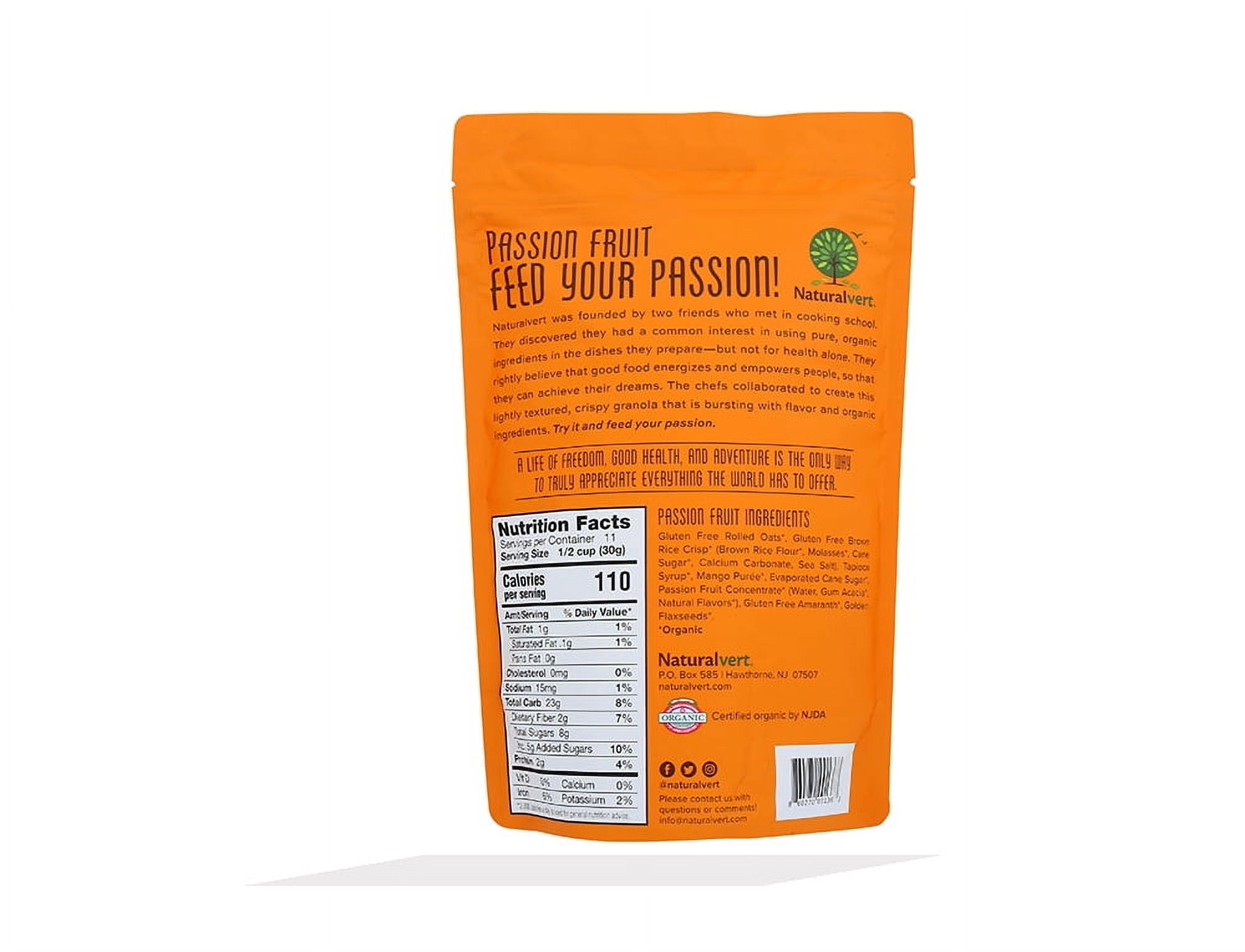 Naturalvert Organic, Gluten Free, Vegan Granola- Passion Fruit Mango Vegan (12oz)