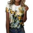 thumbnail image 2 of FASHOFT Vintage Butterfly T Shirts for Women Casual Nature Short Sleeve Shirt Funny Animal Graphic Tees Yellow XXL, 2 of 4