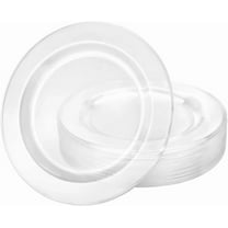 EcoQuality 9 inch Clear Round Dinner Plate – Elegant Disposable Plastic Dinner Plate for Weddings, Parties, Catering, and Buffets – Durable & Reusable Tableware (30)