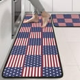 thumbnail image 2 of Kitchen Rugs Sets Of 2,Red White and Blue Star Striped Pattern Anti Fatigue Kitchen Mat Rugs Non Slip Washable,Decorative Kitchen Floor Mats for Kitchen,Sink,Laundry,17"x47"+17"x47", 2 of 5