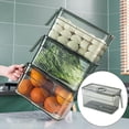 thumbnail image 3 of Contenedor de almacenamiento del refrigerador Recipiente de mantenimiento de alimentos frescos Escurridor funciones con coladores, Contenedores de almacenamiento de verduras y para , 15x15x30cm Fanmusic Contenedor de almacenamiento del refrigerador, 3 of 7