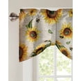 thumbnail image 3 of Tie Up Valance Curtain for Kitchen, Rural Country Vintage Sunflowers with Bee Rod Pocket Short Curtains Adjustable Tie-Up Shade Valances, Vintage Letter Window Treatment for Bathroom Living Room Bedroom, 3 of 7