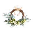 thumbnail image 2 of Corona de flores para la puerta de entrada, decoración de pared para bodas y celebraciones. Blanco, 2 of 9