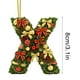 thumbnail image 2 of Adornos navideños artesanales decorativos para el árbol, monogramas decorativos acrílicos 2D con gorro de Papá Noel, 26 letras, adornos navideños colgantes para manualidades, decoración navideña para, 2 of 5