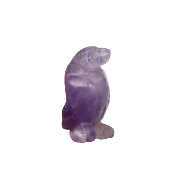 March of The Penguins Carved Amethyst Animal Figurine | 21x12x11mm | Purple | 1 Figurine