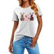 thumbnail image 4 of Mujeres Manga Corta de Verano Tops Pascua Impresa Cuello Redondo, Blusa de Moda Casual para la Primavera, 4 of 5