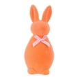 thumbnail image 2 of Mini figura de conejo flocado, estatua de conejito, adorno decorativo de animal, pieza central Naranja, 2 of 9