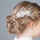 thumbnail image 1 of Horquillas para el cabello hechas a mano para novia, de flores, adornos para el cabello, joyería, peine para el cabello de boda para niñas de Blanco Yinane Clip de peine de pelo, 1 of 8