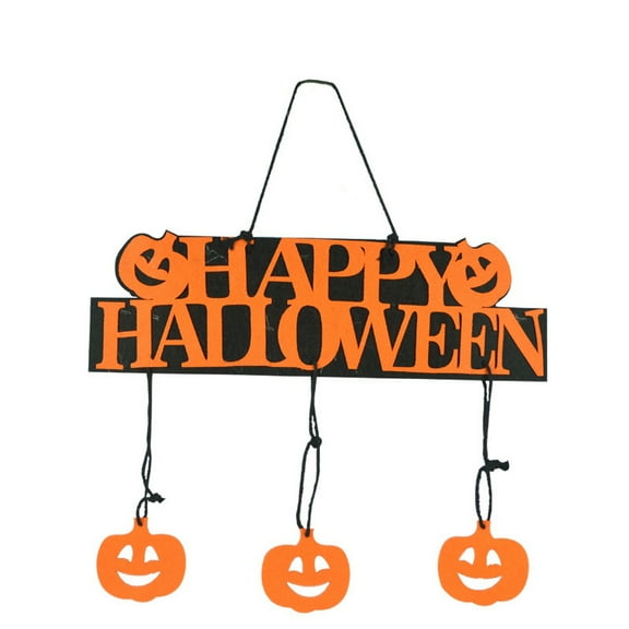 Halloween Hanging Sign Wooden Door Decorations and Wall Signs Witch Ghost Pumpkins Design for Indoor and Outdoor Hanging