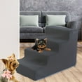 thumbnail image 6 of Cat Ramp Dog Stairs Ladder Sturdy High Density Sponge for Indoor Outdoor Use 4 Steps Dark Grey, 6 of 8