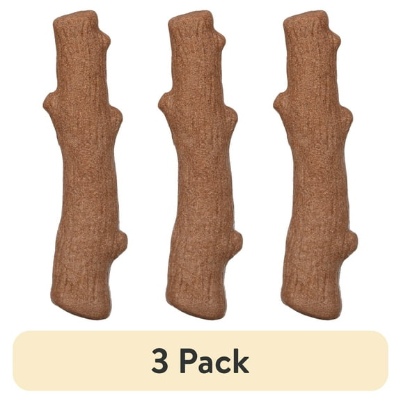 (3 pack) Pupstages by Petstages Dogwood Dog Chew Toy Real-Wood Blend, Natural Flavor & Texture, Moderate Chewers, Large, 8"