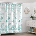 thumbnail image 2 of Coastal Shower Curtain for Bathroom Underwater World Marine Life Print Bath Curtain, Polyester Fabric Water-Repellent, 2 of 6