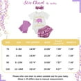 thumbnail image 2 of SYNPOS 4Pcs Infant Toddler Baby Girl Clothes Set Short Sleeve Romper Bodysuit Floral Shorts Headband Outfits 0-18 Months, 2 of 7