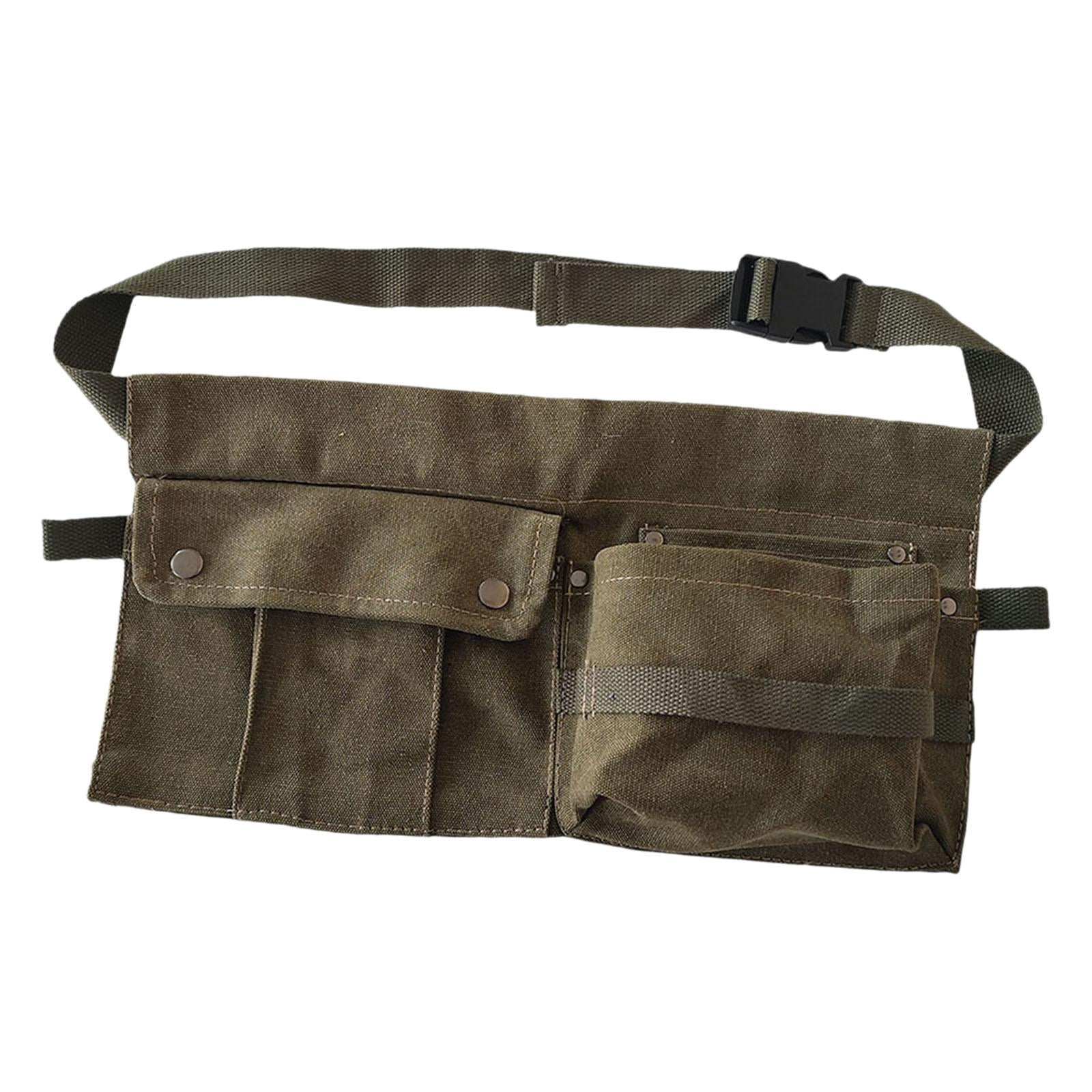 colaxi Tool Waist Bag Portable Tool Bag Large Capacity Canvas Waist Pocket Belt Waist Bag Tools Organizer for Electricians Builders Green