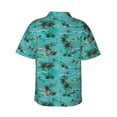 thumbnail image 3 of Fotbe Hawaii Palms Hawaiian Shirt for Men Unisex Summer Beach Casual Short Sleeve Cotton Linen Button Down Shirts-Medium, 3 of 9