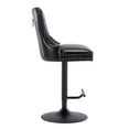 thumbnail image 3 of Guyou Modern PU Leather Swivel Bar Stools Set Of 2, Adjustable Upholstered Bar Stools with Button Tufted and Nailhead Decoration, Black, 3 of 13