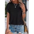 thumbnail image 2 of Womens Short Sleeve Tops Black XXL, 2 of 6