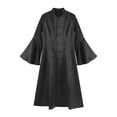 thumbnail image 3 of Yartina Elegant Choir Robe for Women Buttons Down Dress Flared Sleeves Minister Clergy Robes Black S, 3 of 5