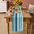 thumbnail image 3 of Teal Blue Green Table Runner, Modern Ombre Minimalism Abstract Stripes Washable Cotton Linen Table Runners 72 Inches Long, Dresser Scarf Runner for Dining/Coffee/Kitchen/TV Stands/Cabinets 13''x72'', 3 of 8