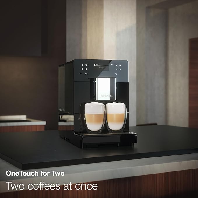 Miele CM 5310 Silence Automatic Coffee Maker - With OneTouch for Two, AromaticSystem, Individual Profile Settings, and Cleaning Programs, in Obsidian Black