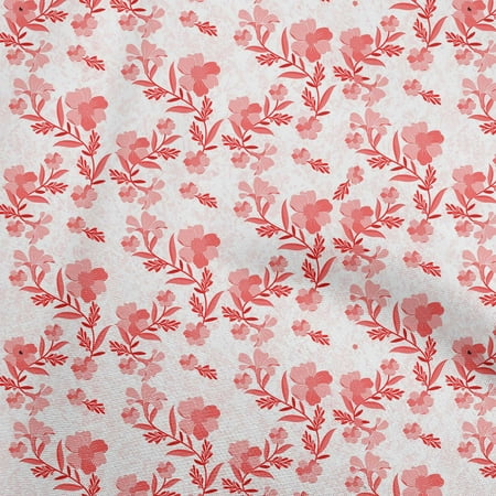 oneOone Velvet Red Fabric Florals Dress Material Fabric Print Fabric By The Yard 58 Inch Wide