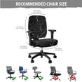 thumbnail image 5 of FKELYI 4 Pcs Office Chair Covers Set Black Marble Texture Print Removable Computer Chair Slipcovers with Arm Rest Covers Anti-Dust Furniture Protector for Swivel Chair Armchair, 5 of 7