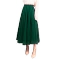 thumbnail image 4 of Rciityk Women's Elegant Tulle Maxi Skirt Elastic High Waist Solid Pleated Long Skirt Summer Spring Flowy A-Line Ankle-Length Beach Vacation Skirt, 4 of 6