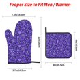 thumbnail image 2 of Daiia New Year Snowflakes Pattern Oven Mitts and Pot Holders 4 pcs Set,High Heat Resistant 500 Degree Extra Thicken Long Kitchen Cotton Oven Glove, 2 of 6