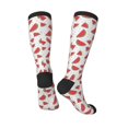 thumbnail image 4 of Fotbe Hand Drawn Watermelon print Women's Men's Novelty Crew Socks Cotton Socks Knee High Socks for Walking,Running,Nurses,Pregnancy, 4 of 9
