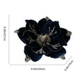 thumbnail image 3 of JeashCHAT Christmas Magnolia Flower, 9.44 Inch Velvet Artificial Glitter Poinsettia Flower for Christmas Tree Garland Wreath Decorations (Navy), 3 of 6