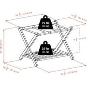 Winsome Reese Luggage Rack with Shelf, Espresso Finish