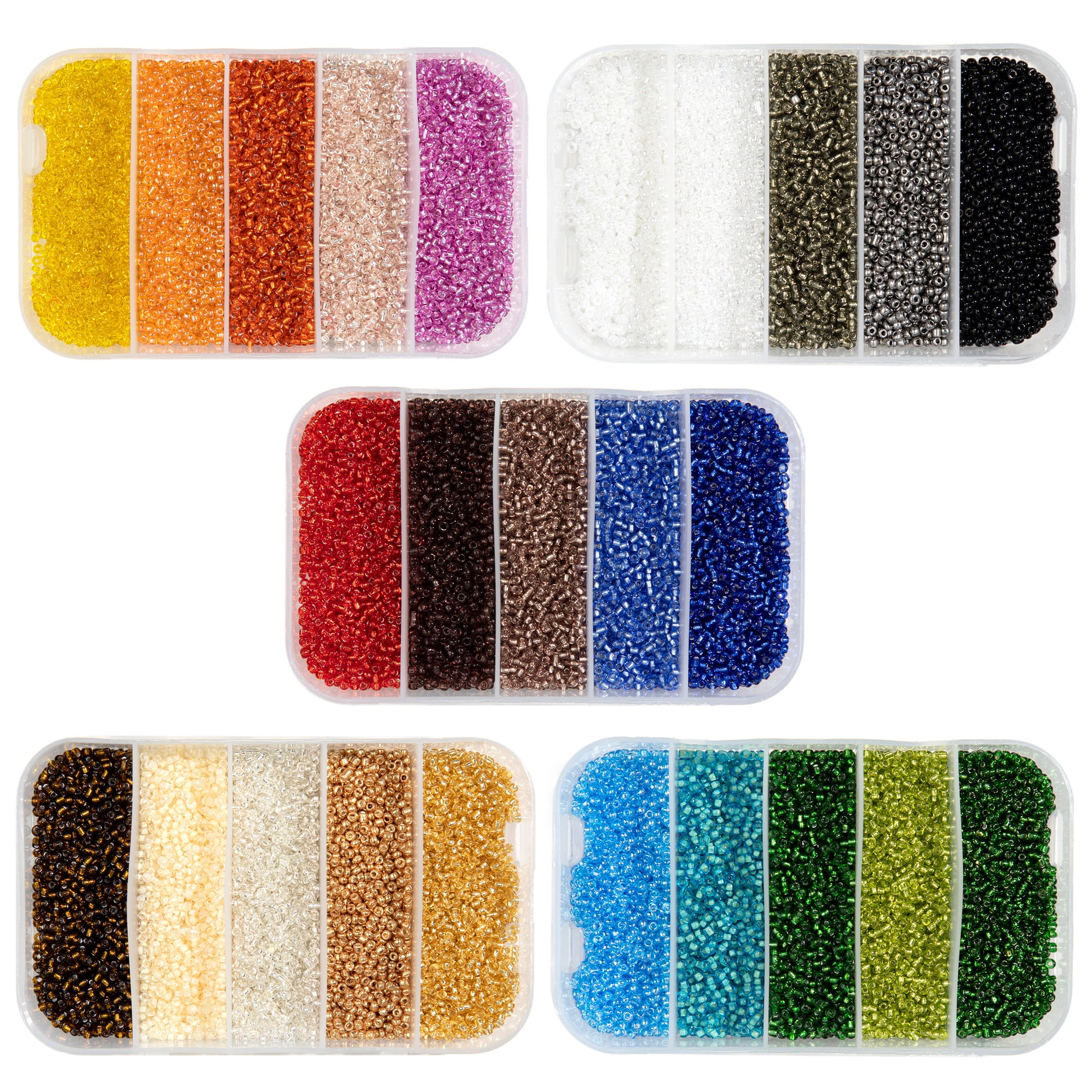 Cousin DIY Mega Tub Glass Seed Beads Jewelry Making Kit, Multicolor, 500g Beads, 25,000 Pieces