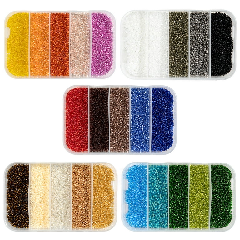 Upgraded 25000 Pieces Glass Beads Clay Beads Chain Bead Making Kit