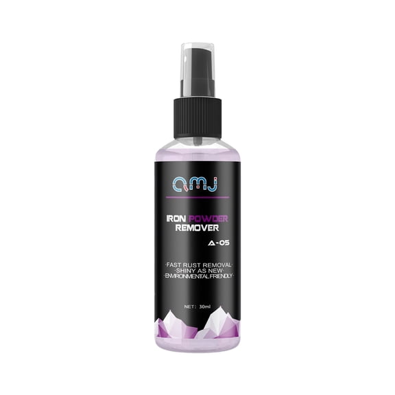black Iron Powder Remover Spray For Car Wheels And Metal Surfaces Effectively Removes Rust And Oxidation Safe On Painted Surfaces 30Ml Bottle