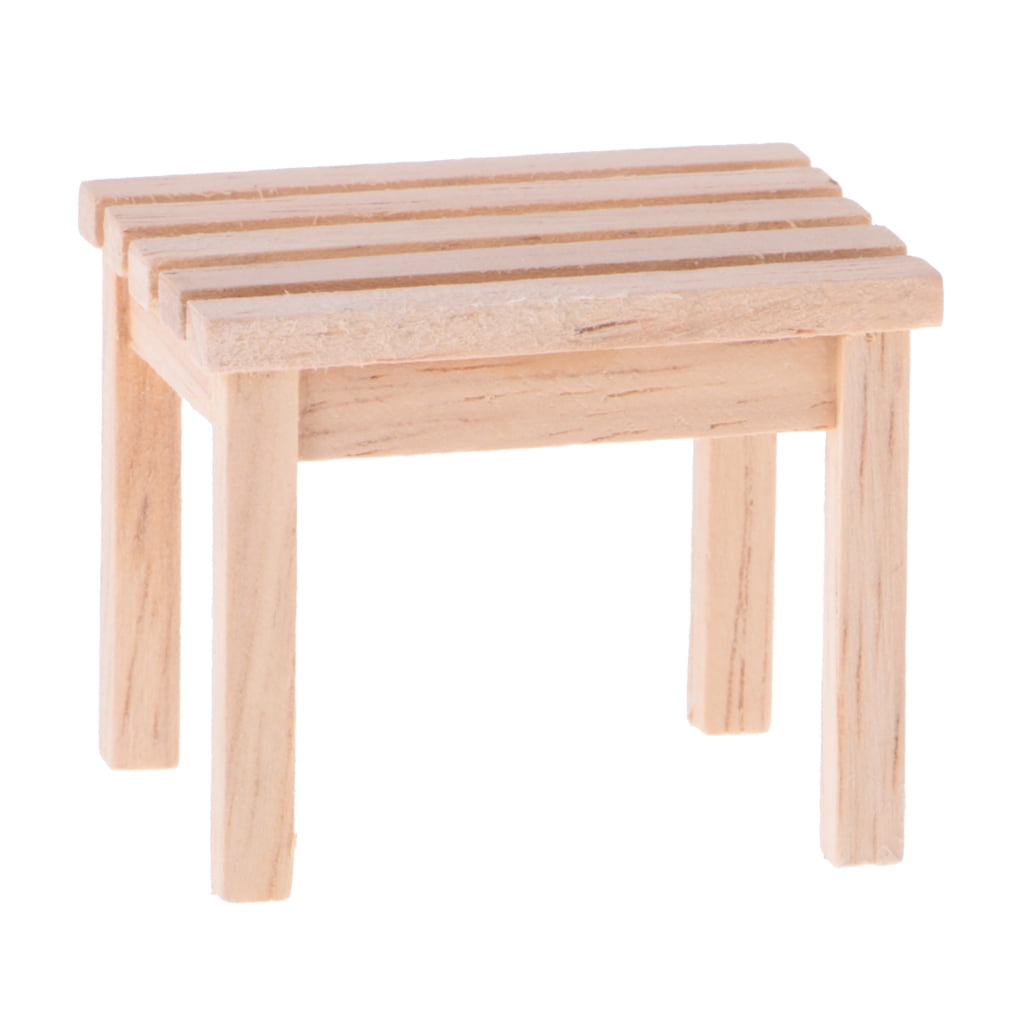 Details about   Prettyia 1/12 Wooden Bench Chair Stool Table Set for Dolls House Garden Yard 