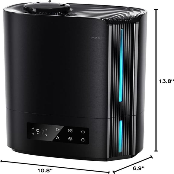 6L Humidifiers for Bedroom Large Room & Essential Oil Diffuser, Ultrasonic Top Fill Cool Mist Humidifiers for Baby, Plants, Nursery Last up to 60 Hours, Smart Humidistat Control, Quiet