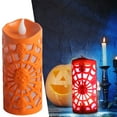 thumbnail image 2 of SUSHANG Halloween Pumpkin Candle Lights Halloween orange Flameless Candle Lights LED Lights Festive Decorative Lights for Halloween Party, 2 of 9